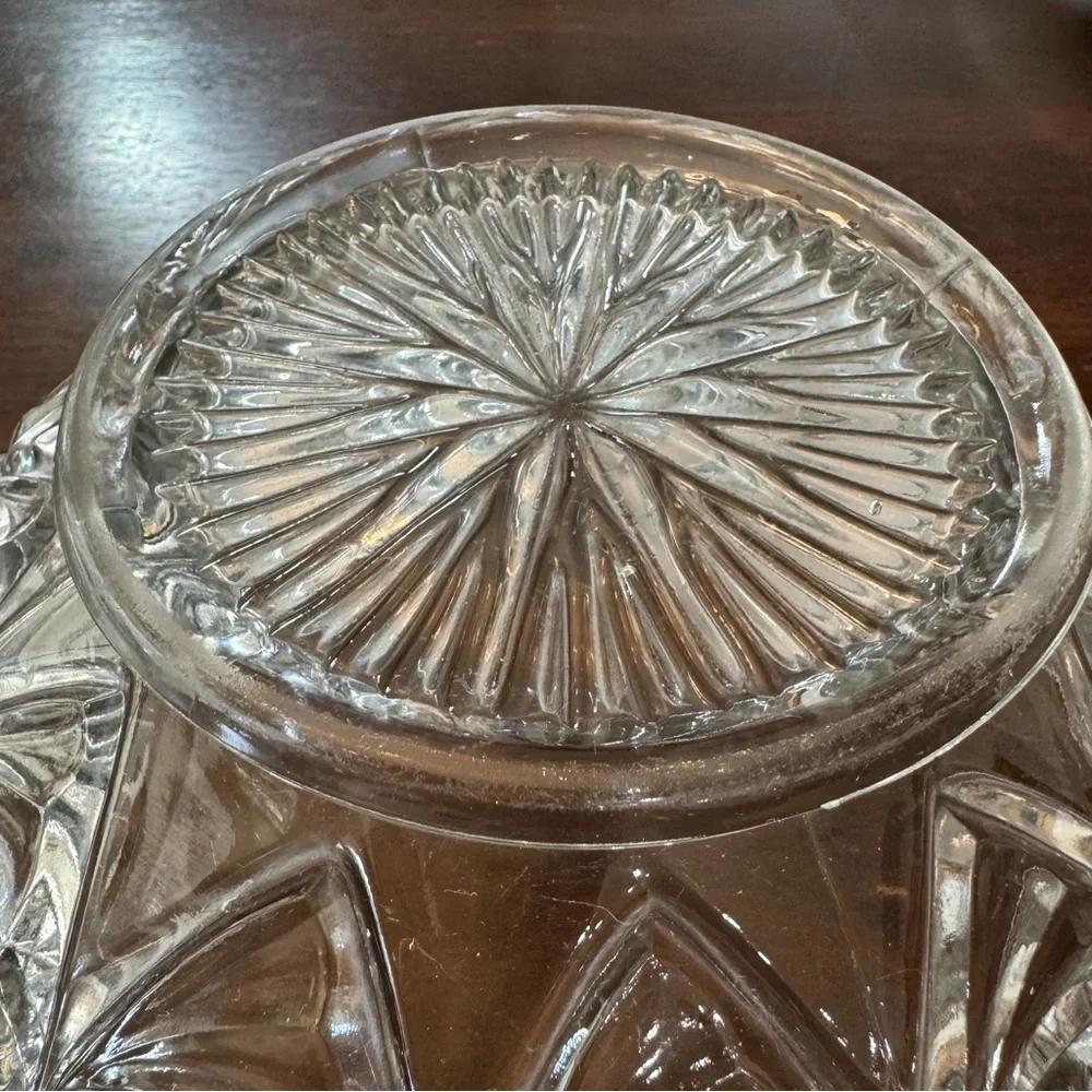 Bullseye Fan Vintage Art Deco Glass Bowl
